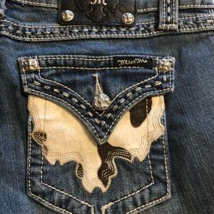Miss Me Jeans size 28 cow print pocket